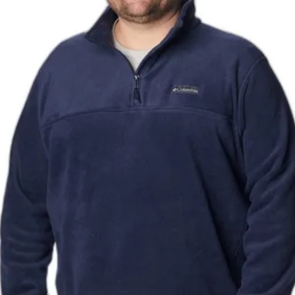Columbia Blue Fleece Quarter Zip Pullover Sweater Warm Unisex Size Large - Picture 1 of 6